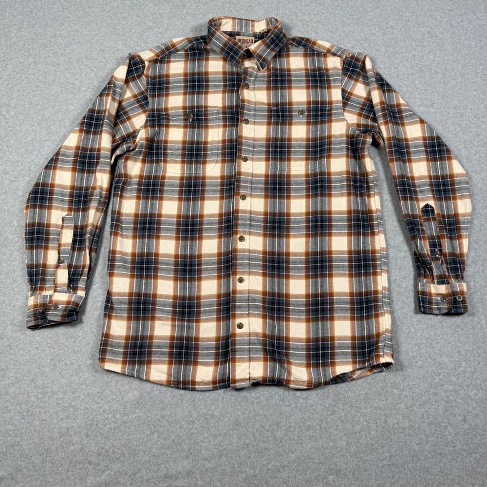 Redhead Mens Plaid Flannel Button Down Shirt Tall Large 100% Cotton Gorpcore